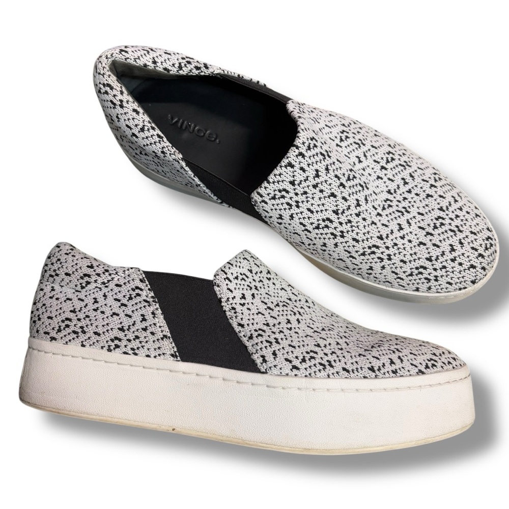 Vince Blair sneakers Women's Black White Slip-On Shoes size 8.5